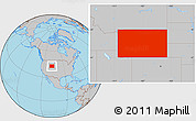 Gray Location Map of Wyoming