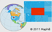 Political Location Map of Wyoming