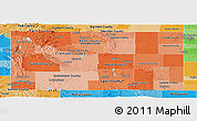 Political Shades Panoramic Map of Wyoming