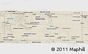 Shaded Relief Panoramic Map of Wyoming