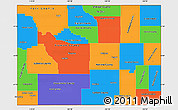 Political Simple Map of Wyoming, cropped outside