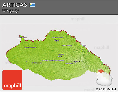Physical 3D Map of ARTIGAS, cropped outside