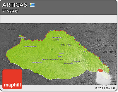 Physical 3D Map of ARTIGAS, darken, desaturated