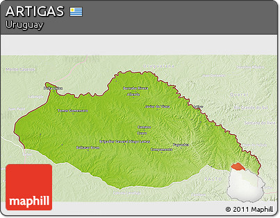 Physical 3D Map of ARTIGAS, lighten