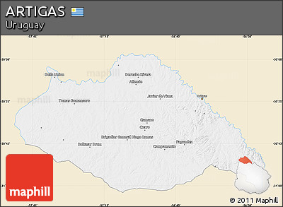 Classic Style Map of ARTIGAS, single color outside