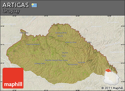 Satellite Map of ARTIGAS, lighten