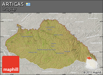 Satellite Map of ARTIGAS, lighten, semi-desaturated