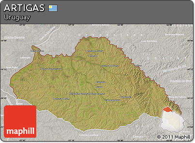 Satellite Map of ARTIGAS, lighten, semi-desaturated