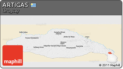 Classic Style Panoramic Map of ARTIGAS, single color outside