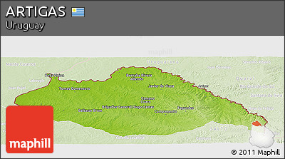 Physical Panoramic Map of ARTIGAS, lighten