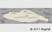 Shaded Relief Panoramic Map of ARTIGAS, darken, desaturated