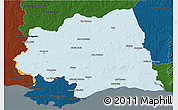 Political 3D Map of CANELONES, darken