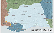 Political 3D Map of CANELONES, semi-desaturated
