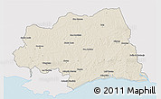Shaded Relief 3D Map of CANELONES, single color outside