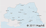 Silver Style 3D Map of CANELONES, single color outside