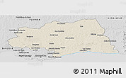 Shaded Relief Panoramic Map of CANELONES, desaturated