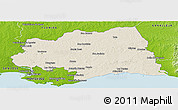 Shaded Relief Panoramic Map of CANELONES, physical outside