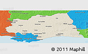 Shaded Relief Panoramic Map of CANELONES, political outside
