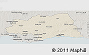 Shaded Relief Panoramic Map of CANELONES, semi-desaturated