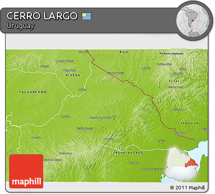 Physical 3D Map of CERRO LARGO
