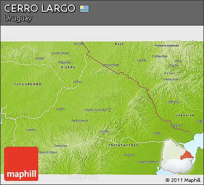 Physical 3D Map of CERRO LARGO