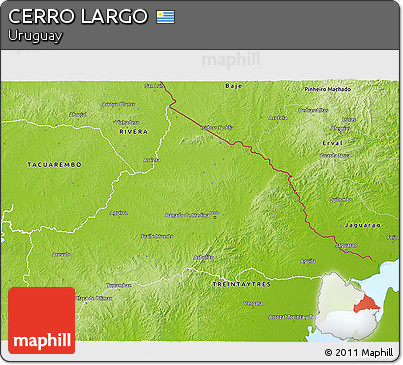 Physical 3D Map of CERRO LARGO