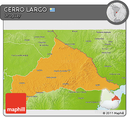 Political 3D Map of CERRO LARGO, physical outside