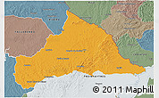 Political 3D Map of CERRO LARGO, semi-desaturated