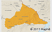 Political 3D Map of CERRO LARGO, shaded relief outside