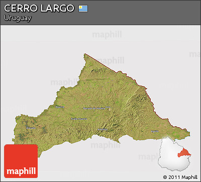 Satellite 3D Map of CERRO LARGO, cropped outside