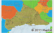 Satellite 3D Map of CERRO LARGO, political outside