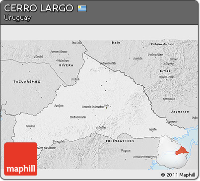 Silver Style 3D Map of CERRO LARGO