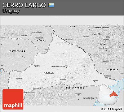 Silver Style 3D Map of CERRO LARGO