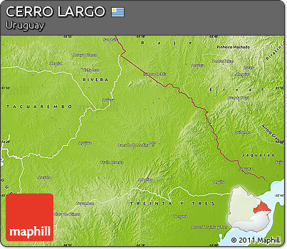 Physical Map of CERRO LARGO