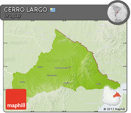 Physical Map of CERRO LARGO, lighten
