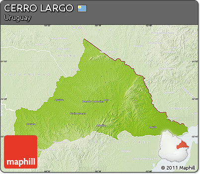 Physical Map of CERRO LARGO, lighten