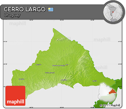 Physical Map of CERRO LARGO, single color outside