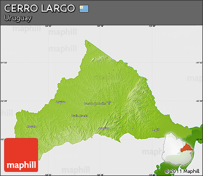 Physical Map of CERRO LARGO, single color outside