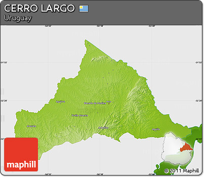 Physical Map of CERRO LARGO, single color outside