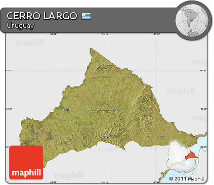 Satellite Map of CERRO LARGO, single color outside