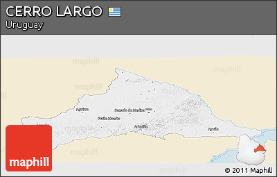 Classic Style Panoramic Map of CERRO LARGO, single color outside