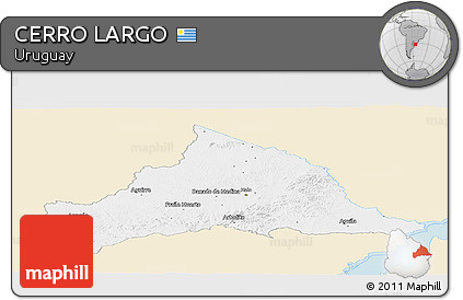 Classic Style Panoramic Map of CERRO LARGO, single color outside