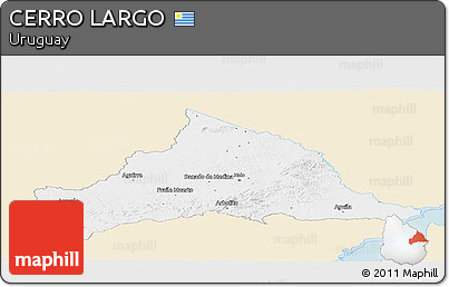 Classic Style Panoramic Map of CERRO LARGO, single color outside