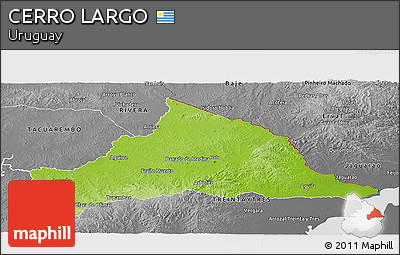 Physical Panoramic Map of CERRO LARGO, desaturated