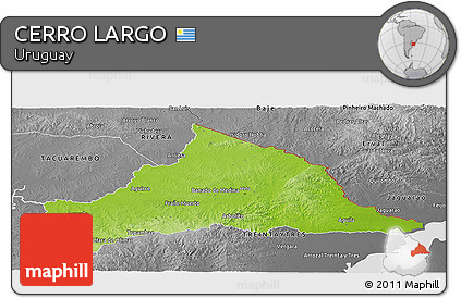 Physical Panoramic Map of CERRO LARGO, desaturated