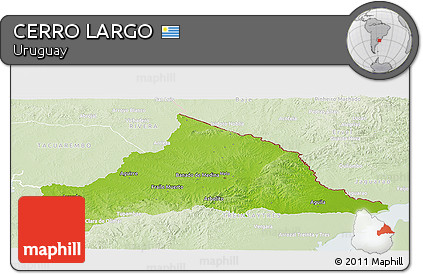 Physical Panoramic Map of CERRO LARGO, lighten