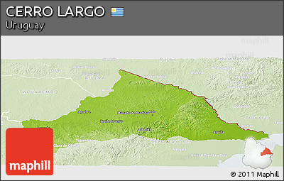 Physical Panoramic Map of CERRO LARGO, lighten