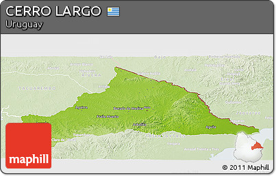 Physical Panoramic Map of CERRO LARGO, lighten