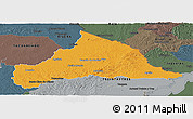 Political Panoramic Map of CERRO LARGO, darken, semi-desaturated