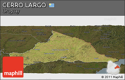 Satellite Panoramic Map of CERRO LARGO, darken